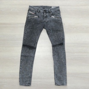 DIESEL SLEENKER-ZIP SLIM SKINNY 0842J STRETCH ディーゼル ストレッチ スリム スキニー デニム ジップ加工 ダメージ加工 W28L30