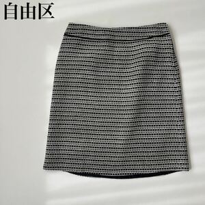  прекрасный товар Area Free jiyuuk колени длина юбка твид юбка формальный церемония linen. размер 44 большой размер женский 