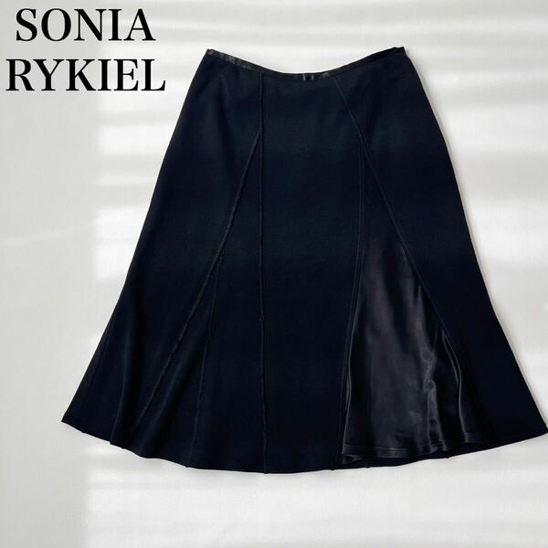 SONIA RYKIEL ソニアリキエル フレアスカート膝丈スカート　膝下丈 ウール　レディース