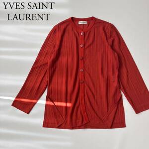 美品 YVES SAINT LAURENT イヴサンローラン ニットカーディガン トップス　セーター スリット アウター vintage ヴィンテージ レディース