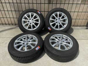 215/60R16 DUNLOP EC202バリ山アルミホイールセット