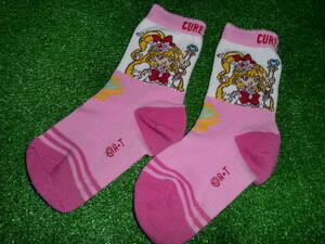 ks0424-04 [ used socks * cleaning settled ] girl socks [ Precure socks ]16-18cm woman . oriented 