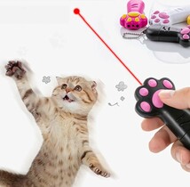 新品 猫じゃらし LEDポインター ブラック 肉球 ライト 猫おもちゃ 運動不足 赤いライト ネコジャラシ ねこ ネズミハンター 爪とぎ 送料無料_画像4