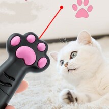 新品 猫じゃらし LEDポインター ブラック 肉球 ライト 猫おもちゃ 運動不足 赤いライト ネコジャラシ ねこ ネズミハンター 爪とぎ 送料無料_画像8