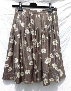 dana* Cara n New York silk chiffon skirt table lining together silk 100% knee height floral print 
