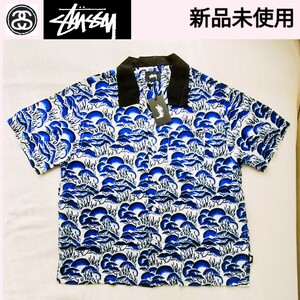 【新品未使用】STUSSY/ステューシー CORAL PATTERN SHIRT オープンカラーシャツ 定価22,880円　Ｓ（日本メンズM-Ｌ相当）レア