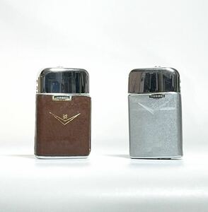 ZIPPO ロンソン ライター RONSON Zippo レザー　シルバー Varaflame ヴァラフレーム WINDLITE ウインドライトヴィンテージ 2個セット