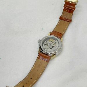 KT0410 AUREOLE/オレオール 腕時計 自動巻き オートマ 09SW-44M 裏スケルトン レザーベルト 動作品の画像5