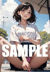 【一点物 アートイラスト】ai 美女 美少女 ポスター 2次元 アニメ 高画質 同人 漫画 美乳 美尻 アイドル 写真光沢紙 A4サイズ 0244