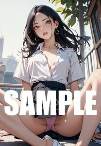 【一点物 アートイラスト】ai 美女 美少女 ポスター 2次元 アニメ 高画質 同人 漫画 美乳 美尻 アイドル 写真光沢紙 A4サイズ 0207