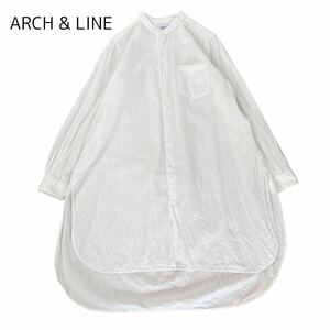 【ARCH & LINE】バンドカラー シャツワンピース