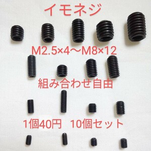 イモネジM2.5×4～M8×12組み合わせ自由セット(10個)