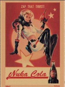 フォールアウトTV fallout4 nuka colaヌカコーラ美女販促ポスター　アンティーク 少女 ニューベガス　6000の品