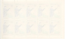 KS-1【送料込み】《記念切手シート》1969年(昭44年)「切手趣味週間記念 (髪)」1シート　_画像2