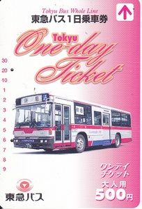 【送料込み】《使用済み乗車券》2015年に廃止となった「東急バス一日乗車券」(大人用 使用済券)