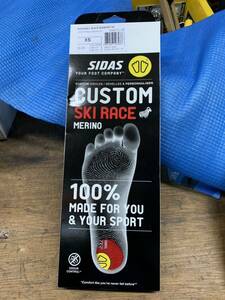 新品未成型　SIDAS フルカスタム用　スキーインソール　メリノウール表皮　XS/22〜23cm ウインターレース　アルペンレース　競技スキー