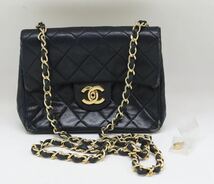 シャネル/CHANEL/マトラッセ/ラムスキン/ターンロック/ココマーク/ミニチェーンショルダーバッグ/ブラック/ヴィンテージ _画像1