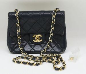 シャネル/CHANEL/マトラッセ/ラムスキン/ターンロック/ココマーク/ミニチェーンショルダーバッグ/ブラック/ヴィンテージ 