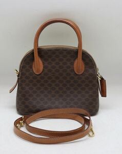  Celine /CELINE/ Macadam рисунок /2WAY/ Mini сумка на плечо / Mini ручная сумочка / оттенок коричневого /PVC× кожа 