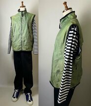 ★【ビンテージ オールド ギャップ 紺タグ】スリランカ製 90s GAP ナイロン100% メッシュ裏地付き ナイロン ベスト ジレ ノースリーブ M 緑_画像2