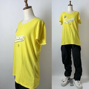 ★【メキシコ製 2XLですがやや細身です】 adidas CREW アディダス ロゴ トレフォイル デザイン Tシャツ (半袖) サイズ 2XL イエロー系の画像3