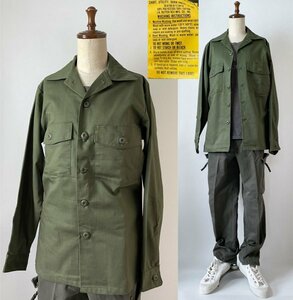 ★【ビンテージ 1987年製】80s 名作 希少 US ARMY SHIRT MEN'S UTILITY 米軍 アメリカ軍 アーミー ユーティリティー 長袖 シャツ S-M程度