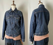 【希少 日本製 90s ビンテージ 色落濃い目】90年代 Levi's リーバイス 78500-03 3rd ポケット無し インディゴ デニム ジャケット Gジャン M_画像2