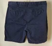 ★【名作 定番 大き目】POLO RALPH LAUREN SHORT ポロ ラルフローレン ノータック チノ ショーツ ハーフパンツ W36 ネイビー 短パン_画像3