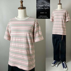 ★美品【国内正規品 初期 激レア】03SS カート期 NUMBER(N)INE ナンバーナイン ジャガード ボーダー ハート柄 Tシャツ 半袖 サイズ3