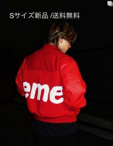 最安限界価格　新品送料無料Supreme BIG Logo Chenille Varsity Jacket /Sサイズ red 赤