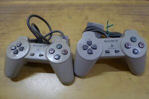 CC1278 SONY/ソニー Playstation1専用 PS1 コントローラー 2点まとめてお得セット SCPH-1010 コントローラー ゲーム おもちゃ 動確OK/60