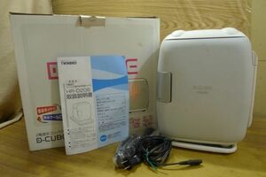 DD093 ツインバード D-CUBE★2電源式コンパクト電子冷温ボックス HR-D206型 AC100V/DC12V 小型 キャンピングカー 車中泊 取説/外箱付 /140