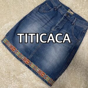 チチカカ　TITICACA　ダメージ風 デニム スカート