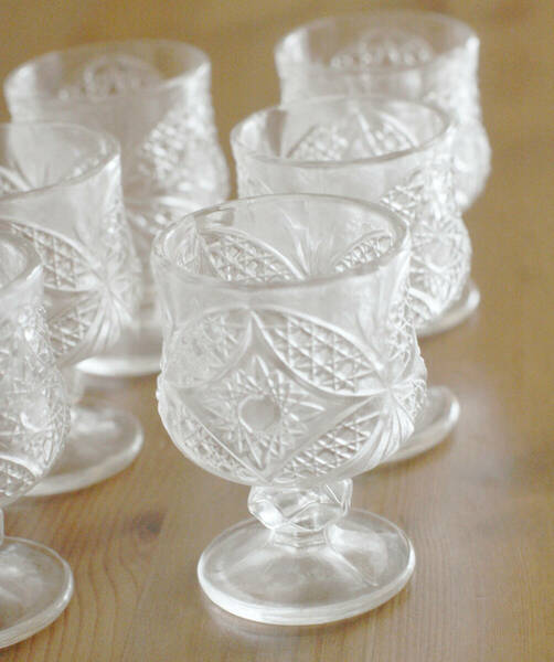 【新品未使用】６個セット　グラス　ショットグラス　レトログラス