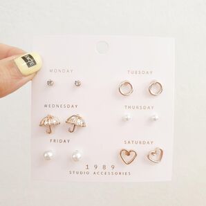 ピアス6点セット すぐ発送 ローズゴールド 新アカウントこちらで購入お願いします。