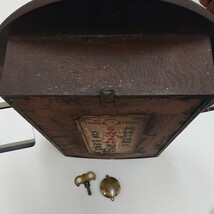 【1950年代】調整済 動作品 柱時計 掛時計 ミカヅキ印 大日本保険堂號 丸時計 TRADE MARK ボンボン時計_画像10