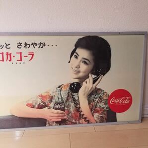 ④コカコーラ アクリルパネル看板 野際陽子 希少 昭和レトロ の画像4