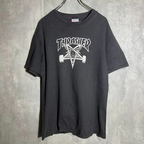 thrasher スラッシャー made in USA hanes BEEFY 黒 ブラック ヴィンテージ 半袖プリントTシャツ