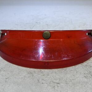 70'S クリア 赤 ビンテージ ヘルメット バイザー 旧車 当時物 純正 オリジナル アジャスタブル ボタン ハーフ ジェット フルフェイス USAの画像2