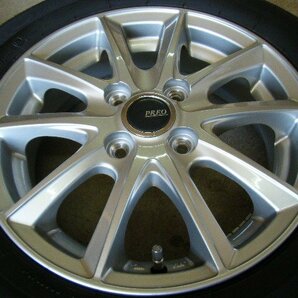 ★美品!★ PREO アルミ 14×4.5J OFF45 PCD100-4H 155/65R14 2021年製 DAYTON DT30 タイヤ 4本セット P3660の画像5