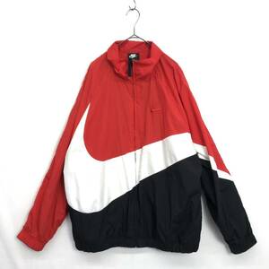 KZ8163★NIKE : HBR STMT WOVEN JACKET BIG SWOOSH★M★赤/白/黒 AR3133-657 ナイキ ビッグスウォッシュ ウーブンジャケット