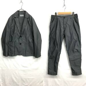 KZ8177★juha : PUCKERING JACKET/ PANTS セットアップ★1/2★シルバーグレー ユハ定価￥33000+￥26400 ジャケット パンツ