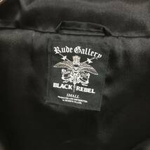 KZ8180★RUDE GALLERY : Black Rebel 襟付きスカジャン★S★黒 刺繍デザイン 中綿無し ルードギャラリー_画像4