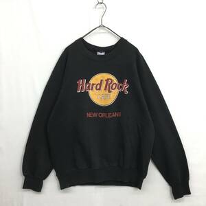 KZ8194★Hard Rock CAFE : 70's～80's USA製 Anvil刺繍タグ スNEW ORLEANS ウェット★L★黒 ヴィンテージ ハードロックカフェ 