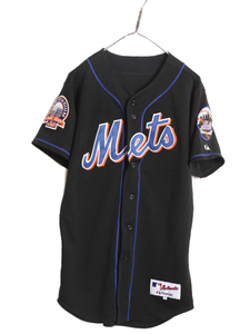 MLB オフィシャル Majestic メッツ ベースボール シャツ メンズ M 程 ユニフォーム ゲームシャツ メジャーリーグ 半袖シャツ 廃盤 ブラック