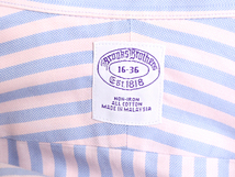90s ブルックスブラザーズ ストライプ 長袖 シャツ メンズ L オールド Brooks Brothers ワイシャツ ノーアイロン コットン ビジネス ドレス_画像4