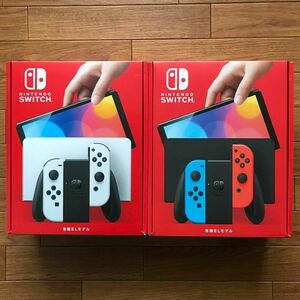 Nintendo Switch 有機ELモデル　本体 ホワイト　＋　ネオンブルー/ネオンレッド　※新品未開封