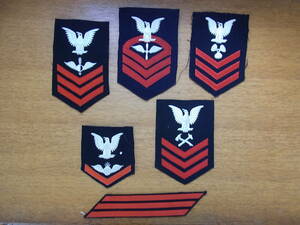 rWWll-朝鮮戦争時代の米海軍水兵の兵科階級章5枚 