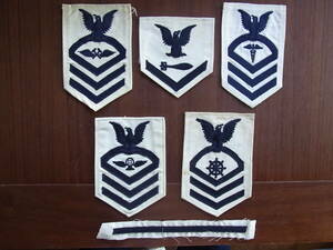 rWWll-朝鮮戦争時代の米海軍水兵の兵科階級章 5枚