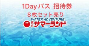 東京サマーランド 1Dayパス 招待券　8枚セット　東京都競馬　株主優待券　GWにも使える！　即日発送